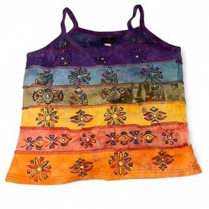 Rising International Multicolor Boho Tank Top